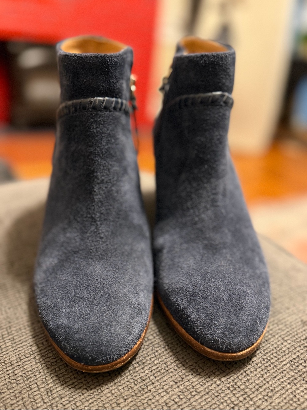 Jack Rogers Navy Suede Ankle Booties